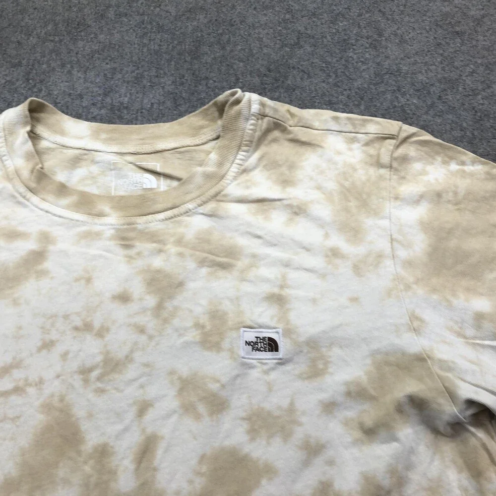 The North Face Shirt Mens Medium Beige Tie Dye Logo Graphic Tee Tagless Outdoor - Picture 4 of 7